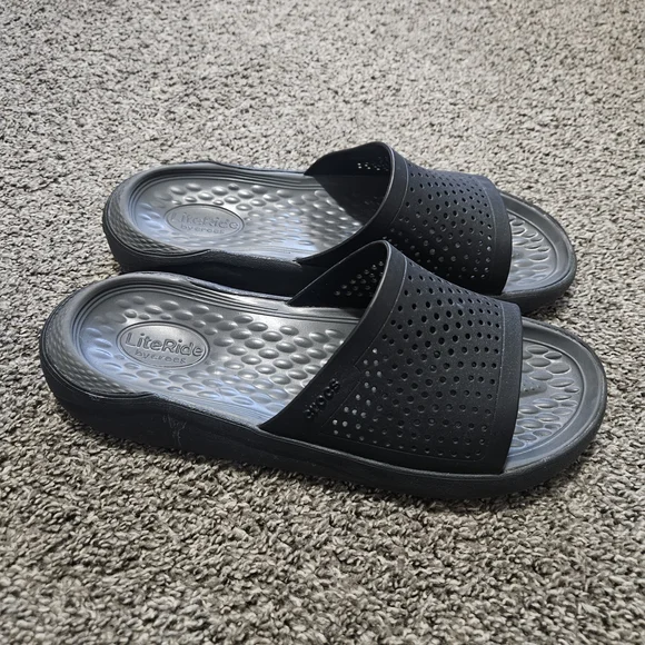 CROCS Black Slide Sandals - Picture 2 of 5